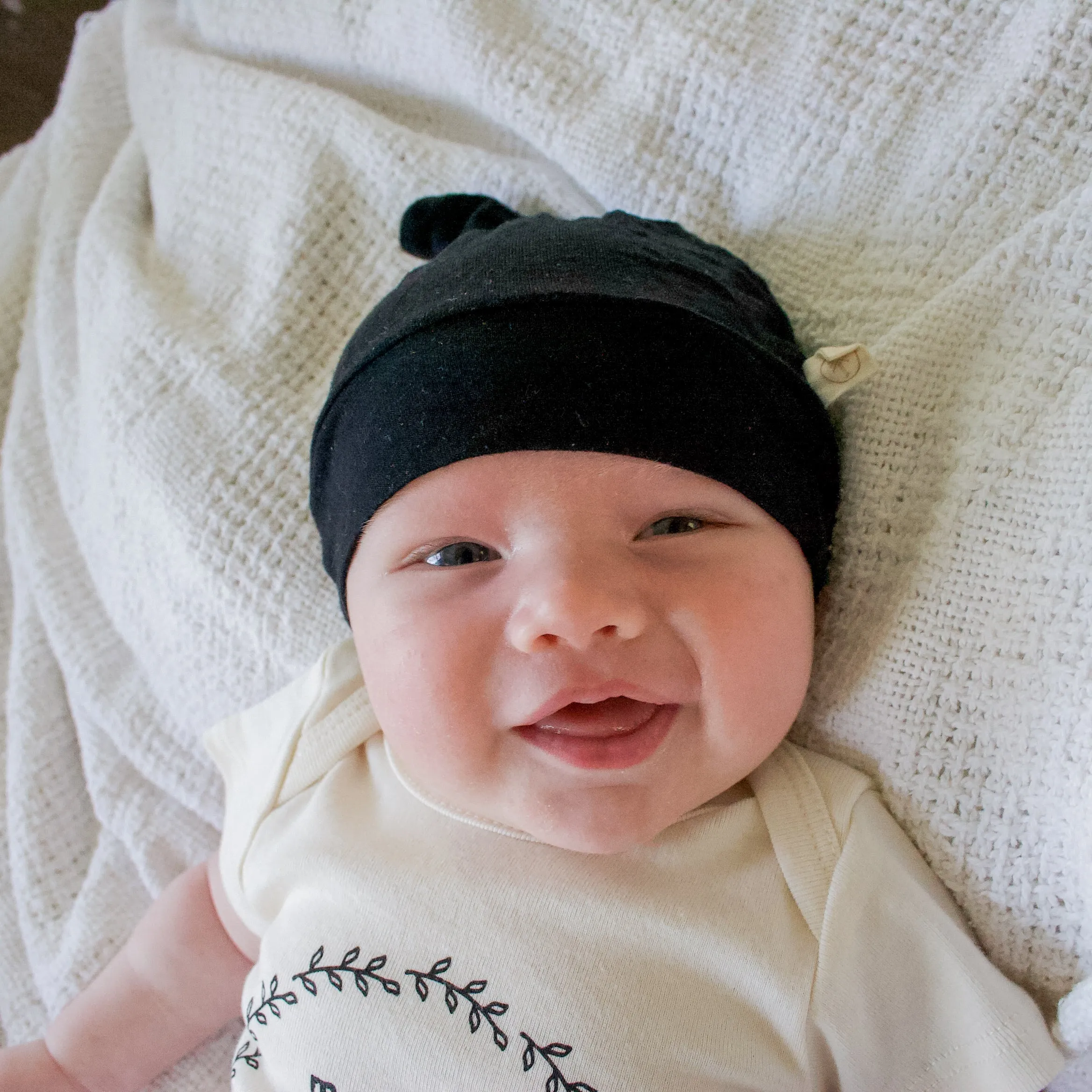 Top Knot Hat | Black | Bamboo