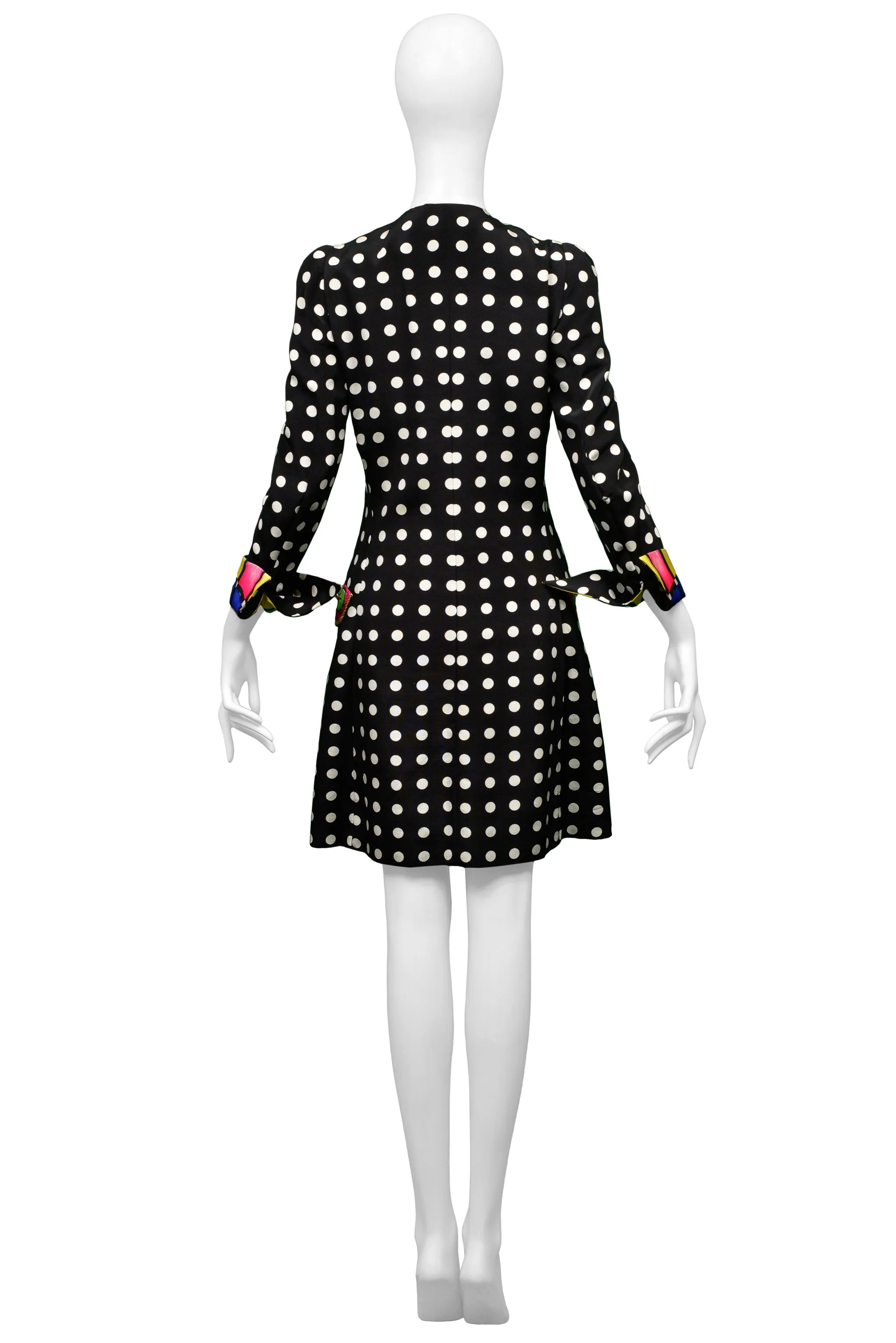 VERSACE BLACK & WHITE DOT COAT WITH FANCY CUFFS 1991