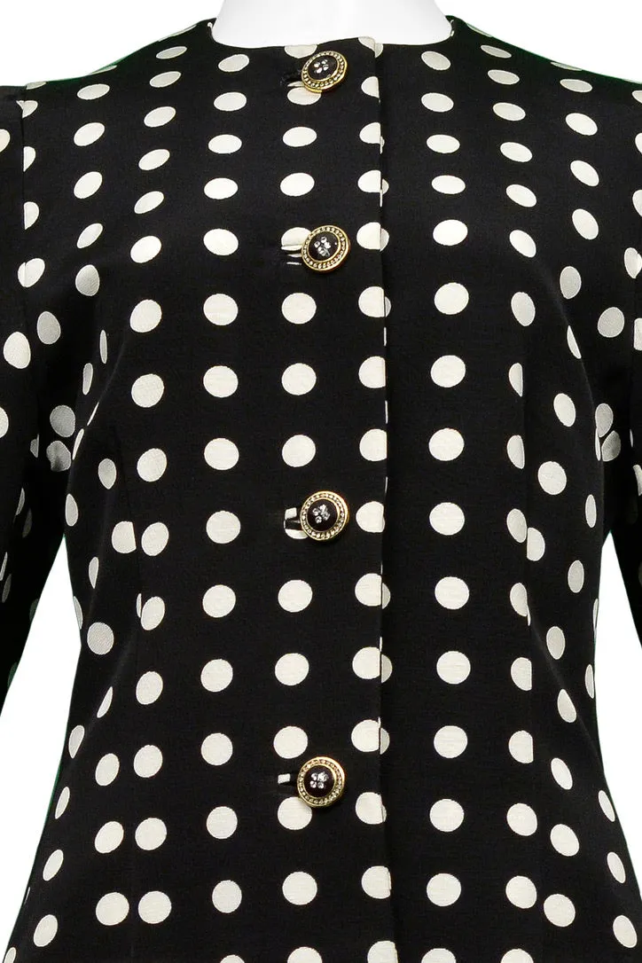 VERSACE BLACK & WHITE DOT COAT WITH FANCY CUFFS 1991