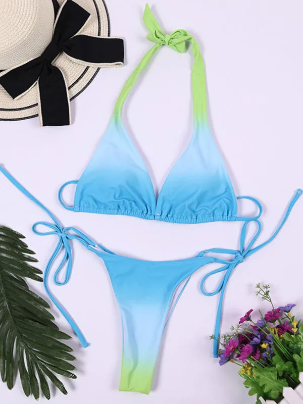 Women's Gradient Two Piece Side Tie Bikini