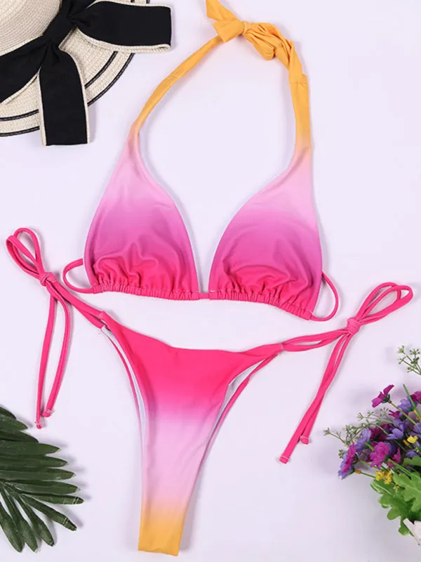 Women's Gradient Two Piece Side Tie Bikini