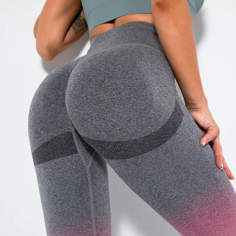 Women's Seamless Gradient Activewear Gym Leggings