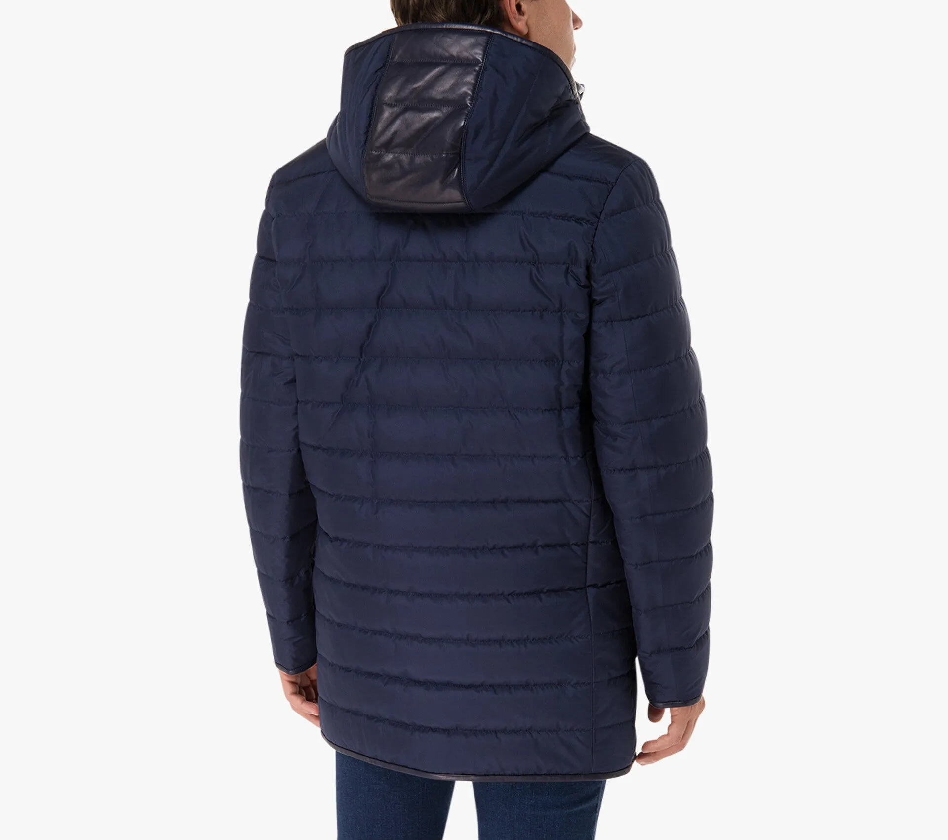 Zilli Cubic Parka in Navy With Lambskin Details