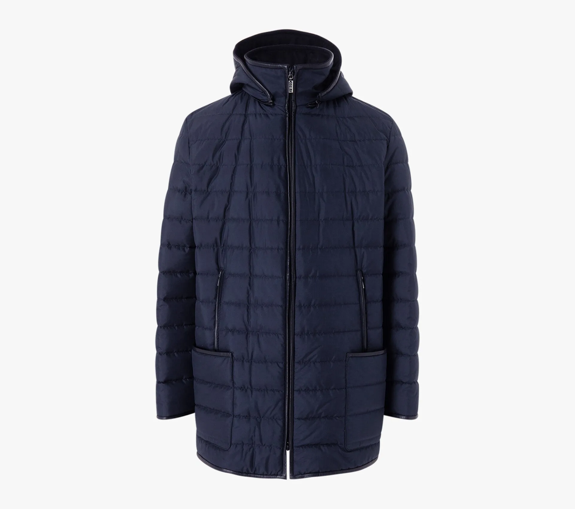 Zilli Cubic Parka in Navy With Lambskin Details